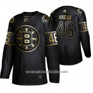 Camiseta Hockey Boston Bruins David Krejci Golden Edition Autentico Negro