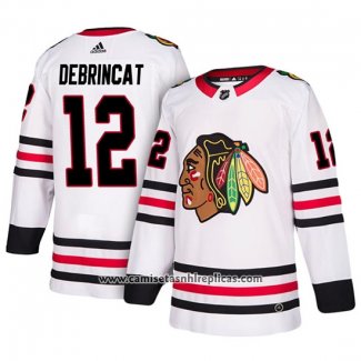 Camiseta Hockey Chicago Blackhawks Alex Debrincat Segunda Blanco