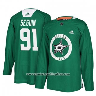 Camiseta Hockey Dallas Stars Tyler Seguin New Season Practice Verde