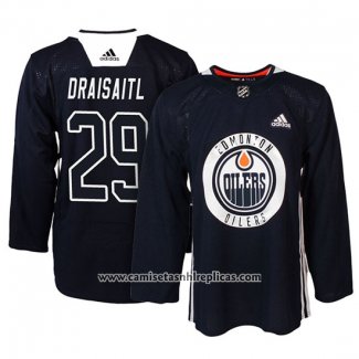 Camiseta Hockey Edmonton Oilers Leon Draisaitl New Season Practice Azul