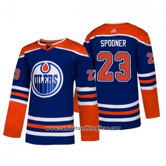 Camiseta Hockey Edmonton Oilers Ryan Spooner Alternato Autentico Azul