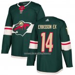 Camiseta Hockey Minnesota Wild 14 Joel Eriksson Ek Primera Autentico Verde