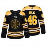 Camiseta Hockey Mujer Boston Bruins 46 David Krejci Bruins Autentico Jugador Negro