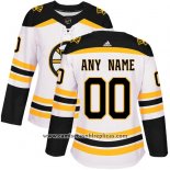 Camiseta Hockey Mujer Boston Bruins Segunda Personalizada Blanco