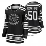 Camiseta Hockey Mujer Chicago Blackhawks Corey Crawford Premier Alternato Negro