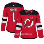 Camiseta Hockey Mujer New Jersey Devils 1 Keith Kinkaid Adizero Jugador Primera Rojo