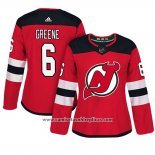 Camiseta Hockey Mujer New Jersey Devils 6 Andy Greene Adizero Jugador Primera Rojo