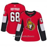 Camiseta Hockey Mujer Ottawa Senators 68 Mike Hoffman Adizero Jugador Primera Rojo