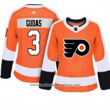 Camiseta Hockey Mujer Philadelphia Flyers 3 Radko Gudas Adizero Jugador Primera Naranja