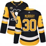 Camiseta Hockey Mujer Pittsburgh Penguins 30 Matt Murray 50 Anniversary Primera Premier Negro