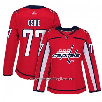 Camiseta Hockey Mujer Washington Capitals 77 T.j. Oshie Adizero Jugador Primera Rojo