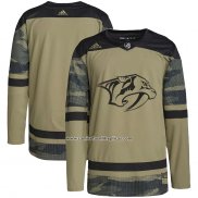 Camiseta Hockey Nashville Predators Military Appreciation Team Autentico Practice Camuflaje