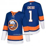 Camiseta Hockey New York Islanders 1 Thomas Greiss Autentico Primera 2018 Azul