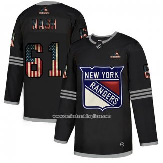 Camiseta Hockey New York Rangers Rick Nash 2020 USA Flag Negro