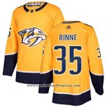 Camiseta Hockey Nino Nashville Predators 35 Pekka Rinne Amarillo Primera Autentico Stitched