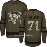 Camiseta Hockey Nino Pittsburgh Penguins 71 Evgeni Malkin Salute To Service 2018 Verde