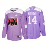 Camiseta Hockey Ottawa Senators 14 Alexandre Burrows Autentico Hockey Fights Cancer 2018 Violeta