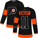 Camiseta Hockey Philadelphia Flyers 11 Travis Konecny Alterno Autentico Negro