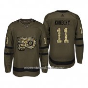 Camiseta Hockey Philadelphia Flyers 11 Travis Konecny Camuflaje Salute To Service