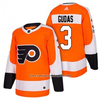 Camiseta Hockey Philadelphia Flyers 3 Radko Gudas Autentico Primera 2018 Naranja