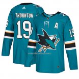 Camiseta Hockey San Jose Sharks 19 Joe Thornton 2018 Primera Jugador