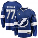 Camiseta Hockey Tampa Bay Lightning Victor Hedman Primera 2022 Stanley Cup Final Breakaway Azul