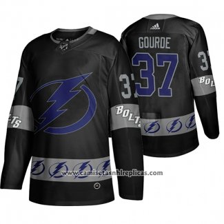 Camiseta Hockey Tampa Bay Lightning Yanni Gourde Breakaway Negro