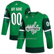 Camiseta Hockey Washington Capitals 2023 St. Patrick's Day Autentico Personalizada Verde