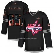 Camiseta Hockey Washington Capitals Andre Burakovsky 2020 USA Flag Negro Rojo