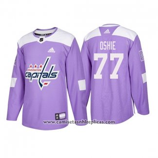 Camiseta Hockey Washington Capitals T. J. Oshie 2019 Fights Cancer Negro