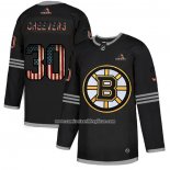 Camiseta Hockey Boston Bruins Gerry Cheevers 2020 USA Flag Negro