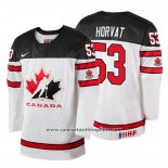 Camiseta Hockey Canada Bo Horvat 2018 IIHF World Championship Jugador Blanco