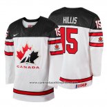 Camiseta Hockey Canada Cameron Hillis 2018 IIHF World Championship Jugador Blanco