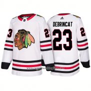 Camiseta Hockey Chicago Blackhawks 23 Alex Debrincat 2018 Blanco