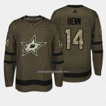 Camiseta Hockey Dallas Stars 14 Jamie Benn Verde Salute To Service