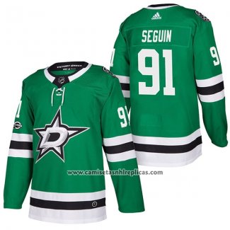 Camiseta Hockey Dallas Stars 91 Tyler Seguin Autentico Primera 2018 Verde