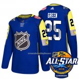 Camiseta Hockey Detroit Red Wings 25 Mike Verde Azul 2018 All Star Autentico