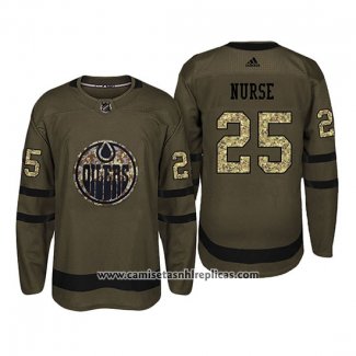 Camiseta Hockey Edmonton Oilers 25 Darnell Nurse Camuflaje Salute To Service