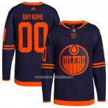 Camiseta Hockey Edmonton Oilers Alterno Primegreen Autentico Personalizada Azul