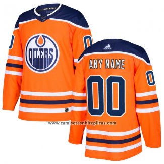 Camiseta Hockey Edmonton Oilers Primera Personalizada Naranja