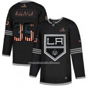 Camiseta Hockey Los Angeles Kings Darcy Kuemper 2020 USA Flag Negro