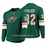 Camiseta Hockey Minnesota Wild Alex Stalock Platinum Verde