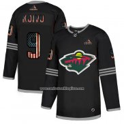 Camiseta Hockey Minnesota Wild Mikko Koivu 2020 USA Flag Negro