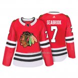 Camiseta Hockey Mujer Chicago Blackhawks 7 Brent Seabrook Autentico Jugador Rojo