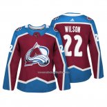 Camiseta Hockey Mujer Colorado Avalanche 22 Colin Wilson Autentico Jugador Maroon