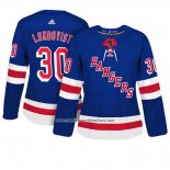 Camiseta Hockey Mujer New York Rangers 30 Henrik Lundqvist Azul Adizero Jugador Primera