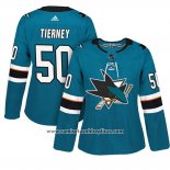 Camiseta Hockey Mujer San Jose Sharks 50 Chris Tierney Primera Adizero Jugador Teal