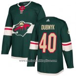 Camiseta Hockey Nino Minnesota Wild 40 Devan Dubnyk Verde Primera Autentico Stitched