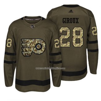 Camiseta Hockey Philadelphia Flyers 28 Claude Giroux Verde Militar