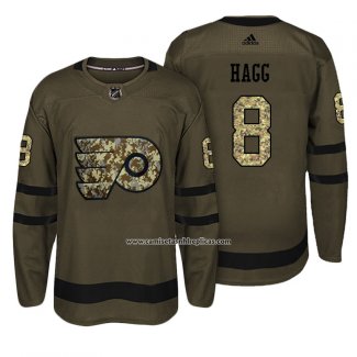 Camiseta Hockey Philadelphia Flyers 8 Robert Hagg Verde Militar